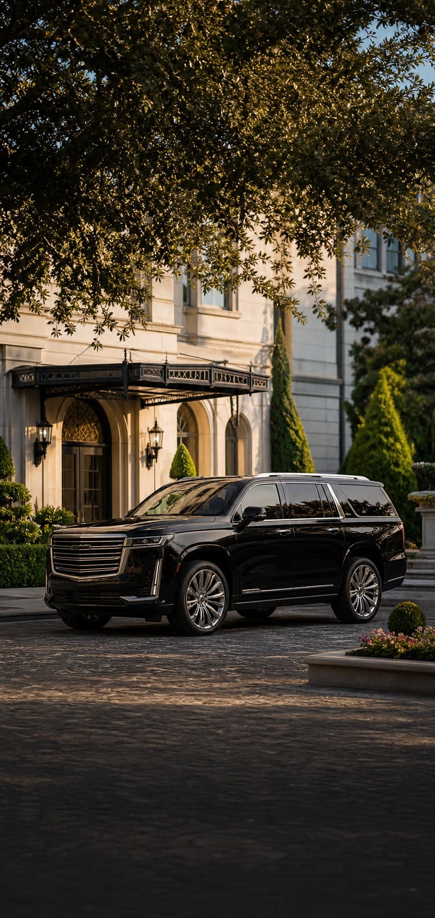 Black luxury SUV used for Prestige fleet presentation